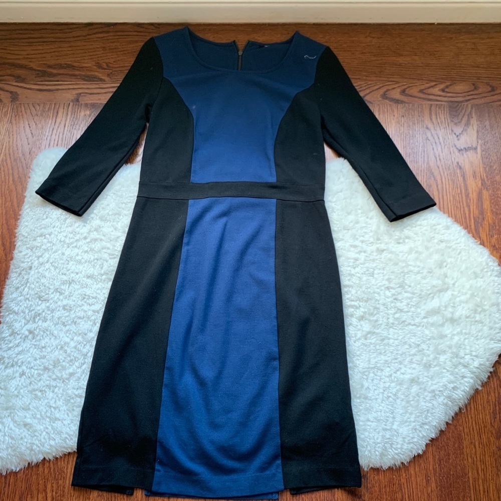 Kensie Blue & Black Colorblock Bodycon Dress
